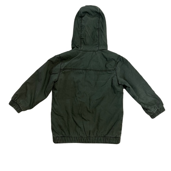 Old Navy toddler unisex utility scout hooded jacket in army green. Size 3T - Picture 2 of 4